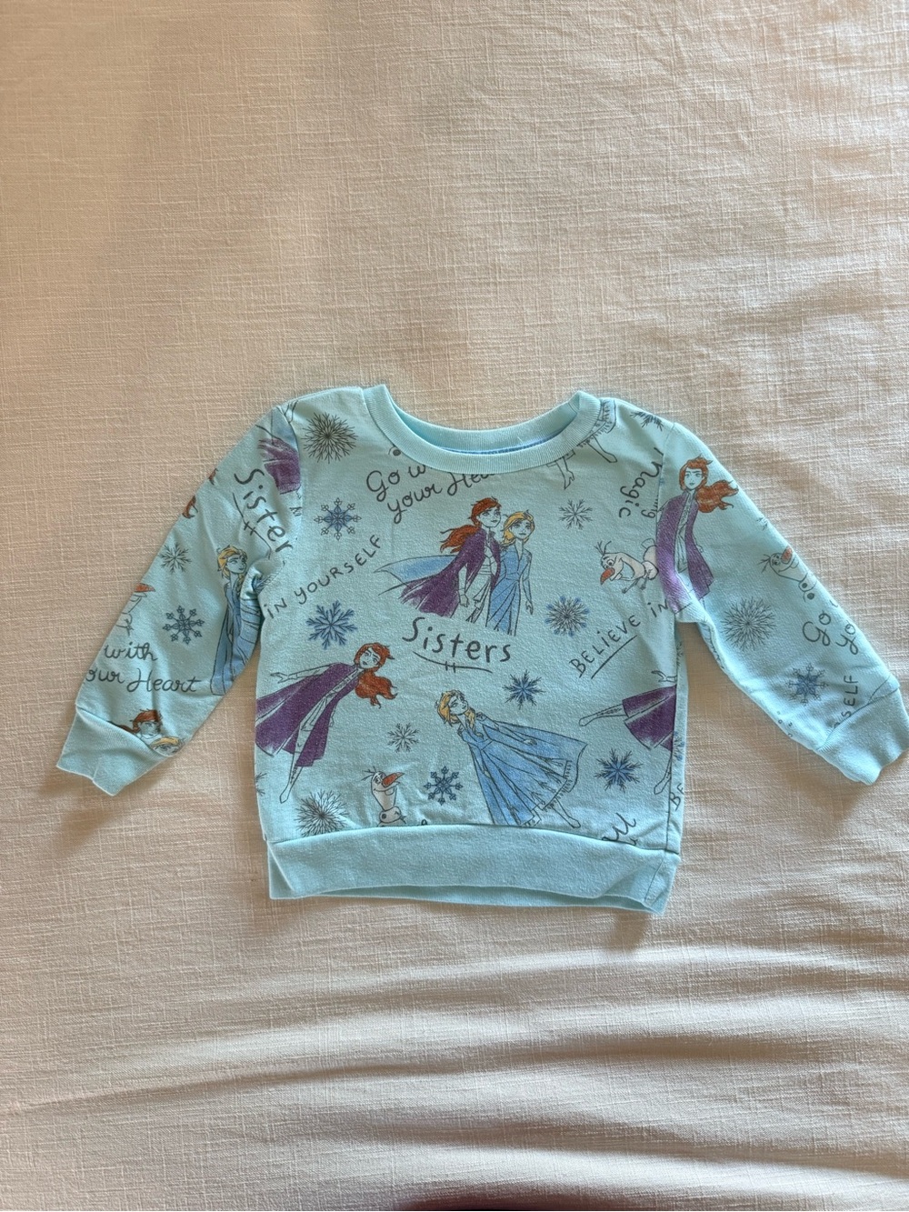 Disney Light Blue Frozen Sisters Pullover Sweatshirt